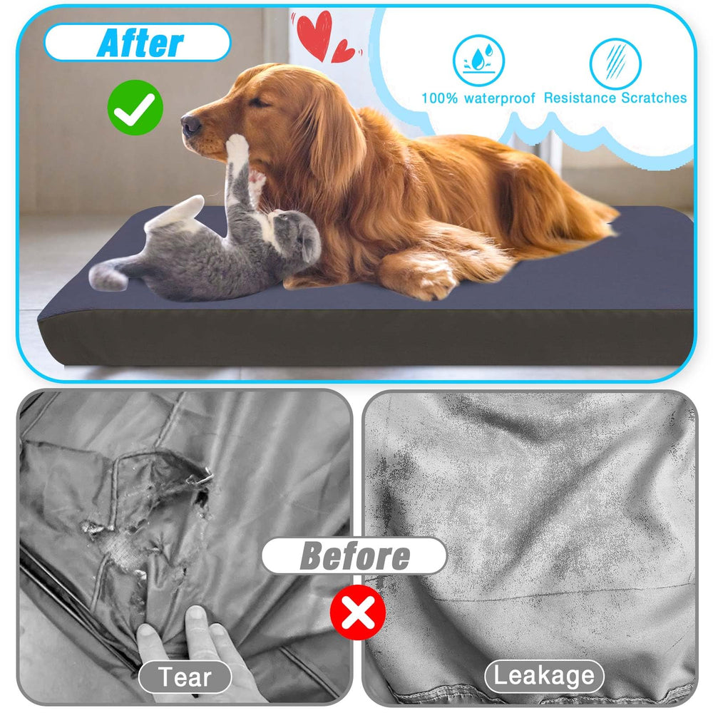ALWZ-RDY funda cama perro con banda elástica azul 44x35, ajuste seguro.
