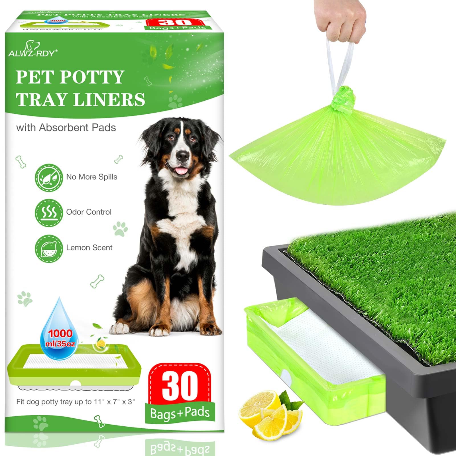 ALWZ-RDY Pet Loo liner con almohadillas absorbentes para líquidos.