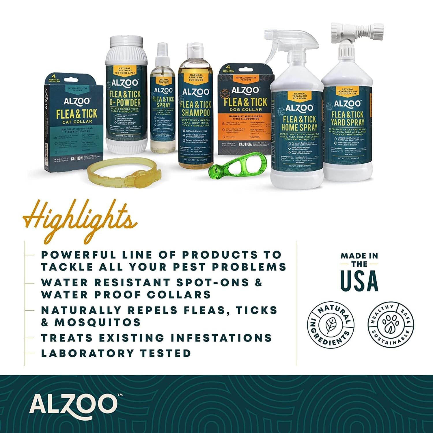 ALZOO collar resistente al agua, ideal para paseos bajo lluvia.