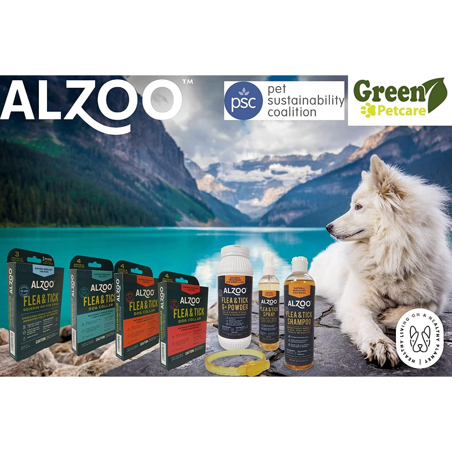 ALZOO envase reciclable del collar, opción sostenible para dueños responsables.
