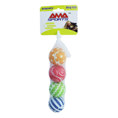 AMA SPORT pelotas de tenis con chirrido, paquete de cuatro para perros, uso diario.