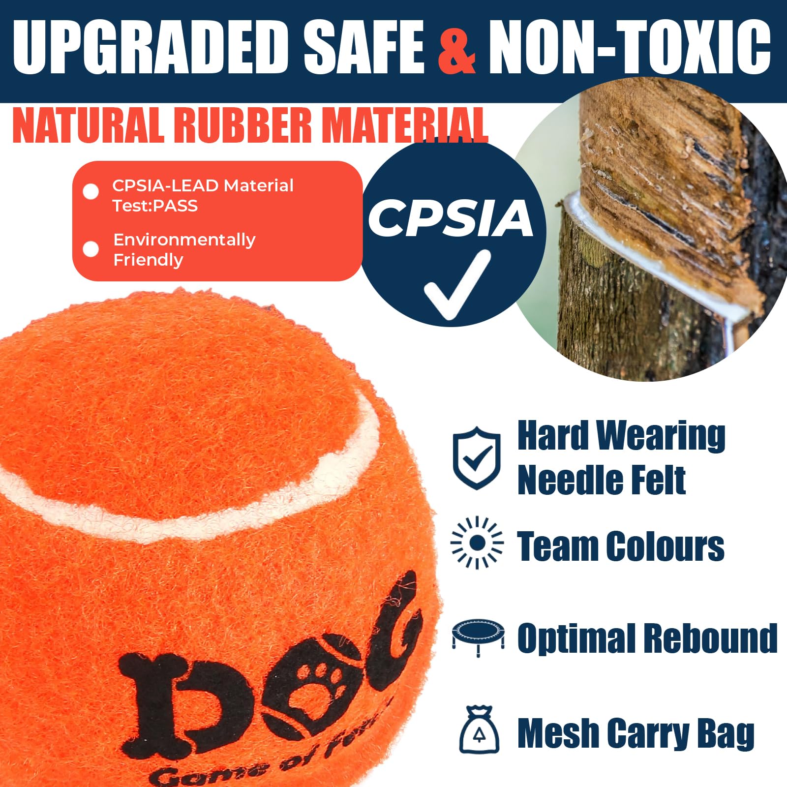 Bolas AMA SPORT para perros naranjas con rebote óptimo para juegos.