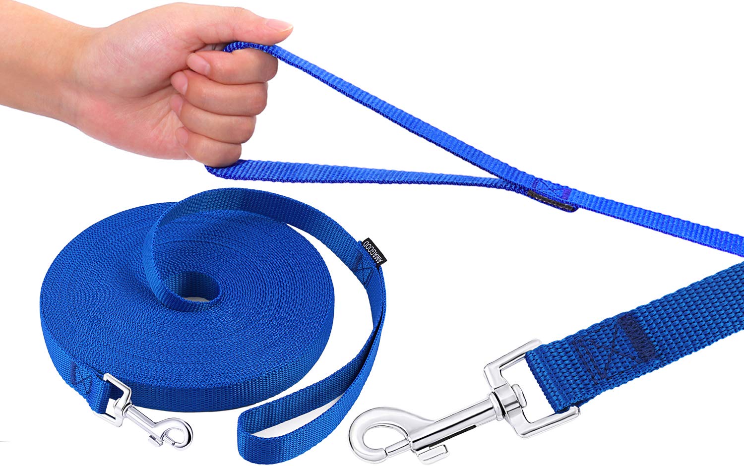 AmaGood correa 30ft azul para entrenamiento de distancia y control del perro.