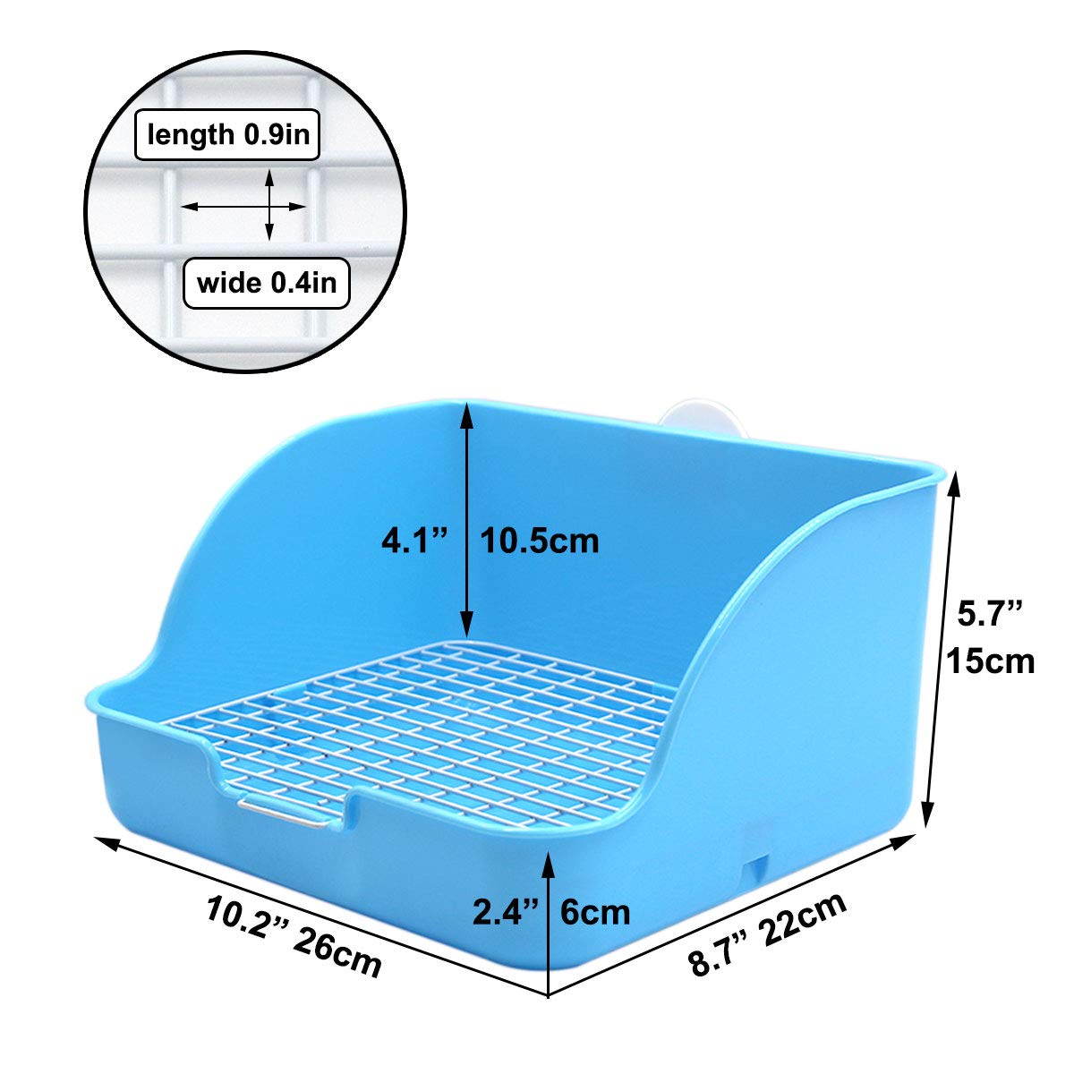 Caja Amakunft con medidas 10x8 pulgadas para un ajuste cómodo en jaulas.