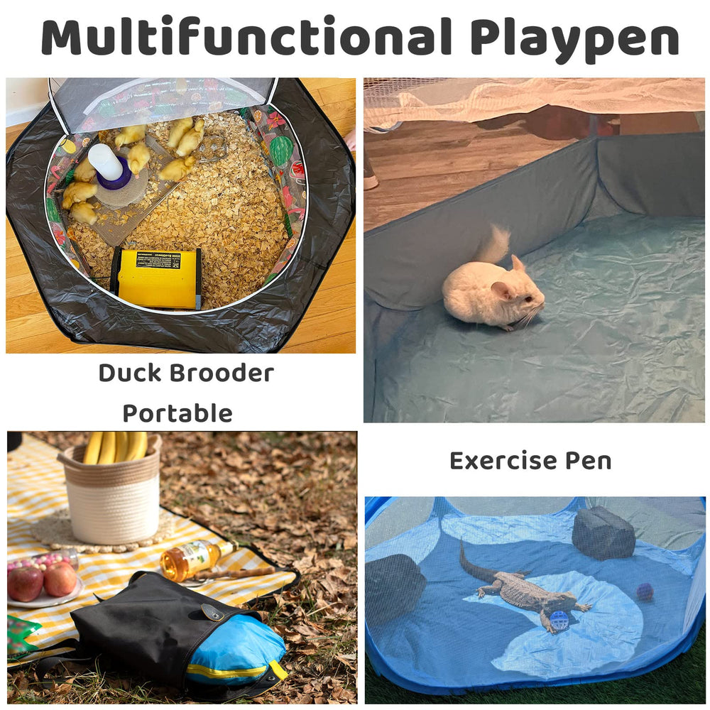 Amakunft Playpen con expansión de techo al 150%, facilita limpieza.