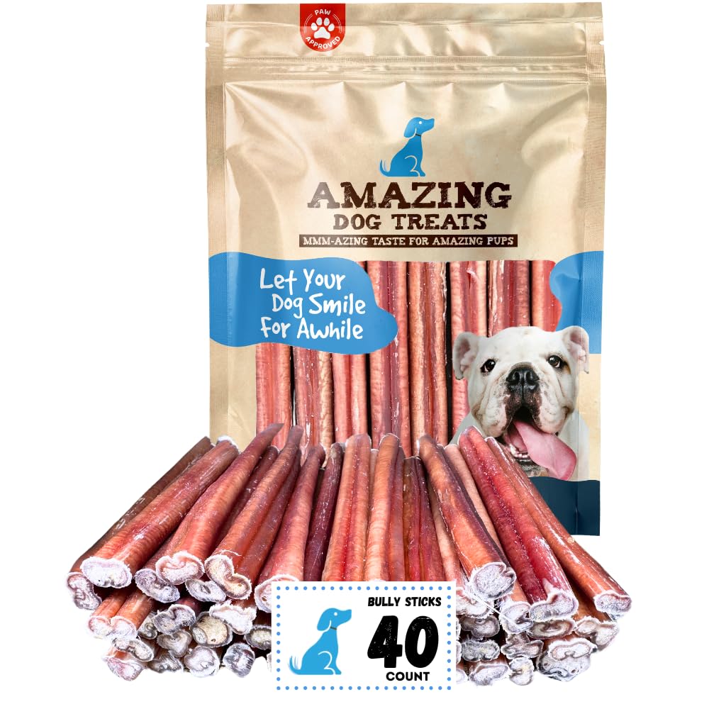 Amazing Dog Treats bully-stick 6 pulgadas: presentación atractiva para compra al por mayor.