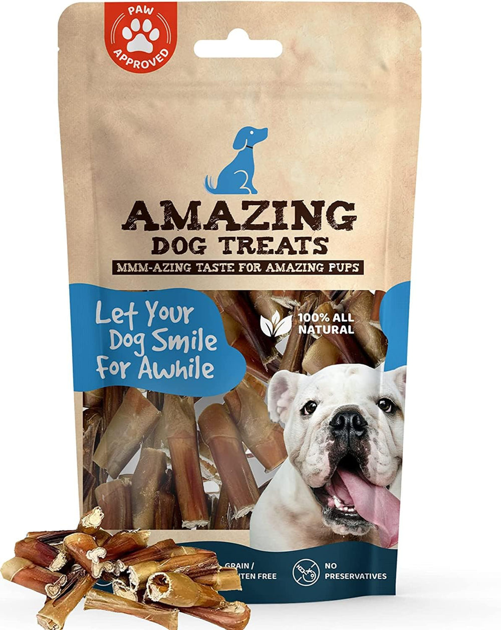 Amazing Dog Treats Bully Stick Bites: empaque listo para premiar a tu perro