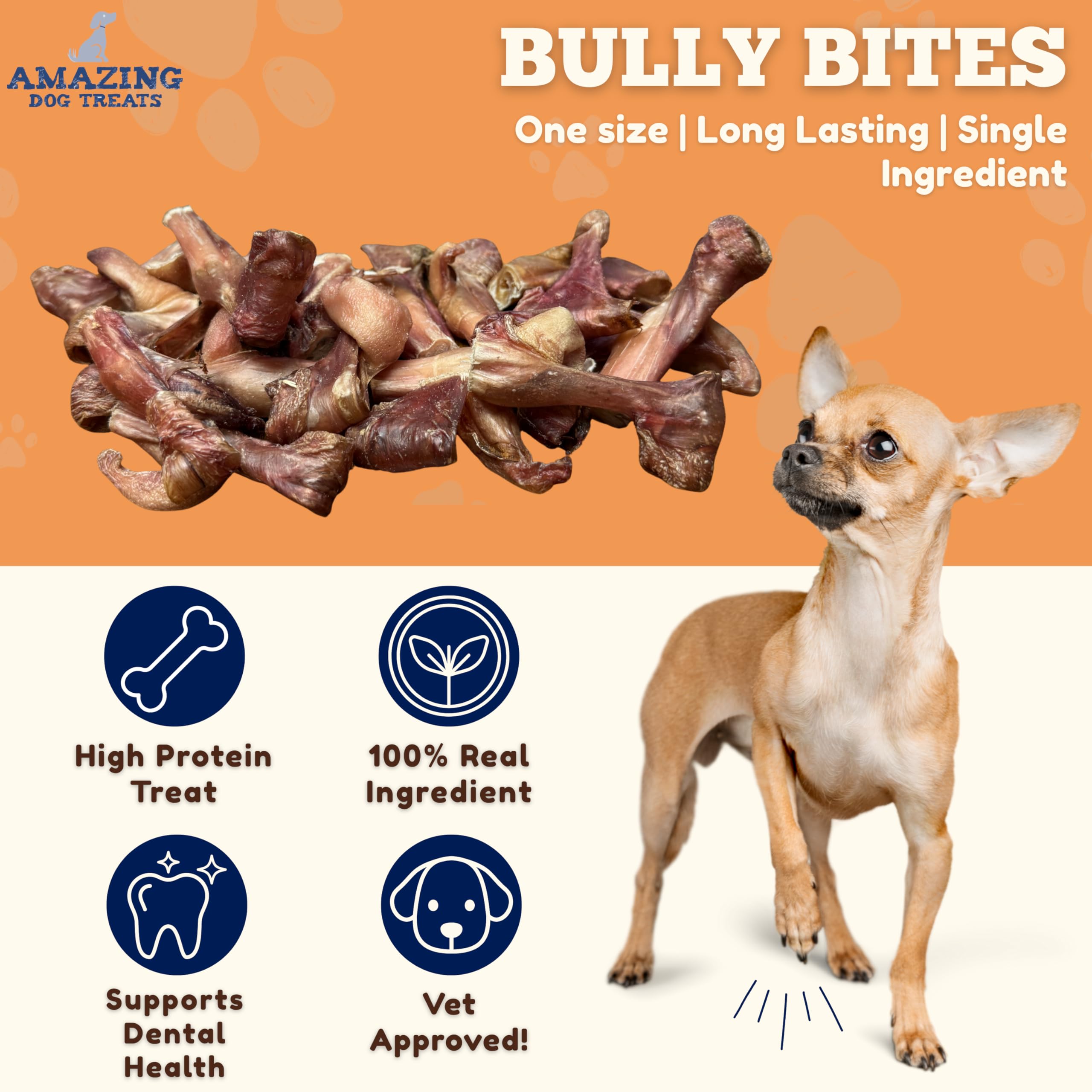 Amazing Dog Treats Bully Stick Bites: tiras delgadas aptas para masticadores sensibles