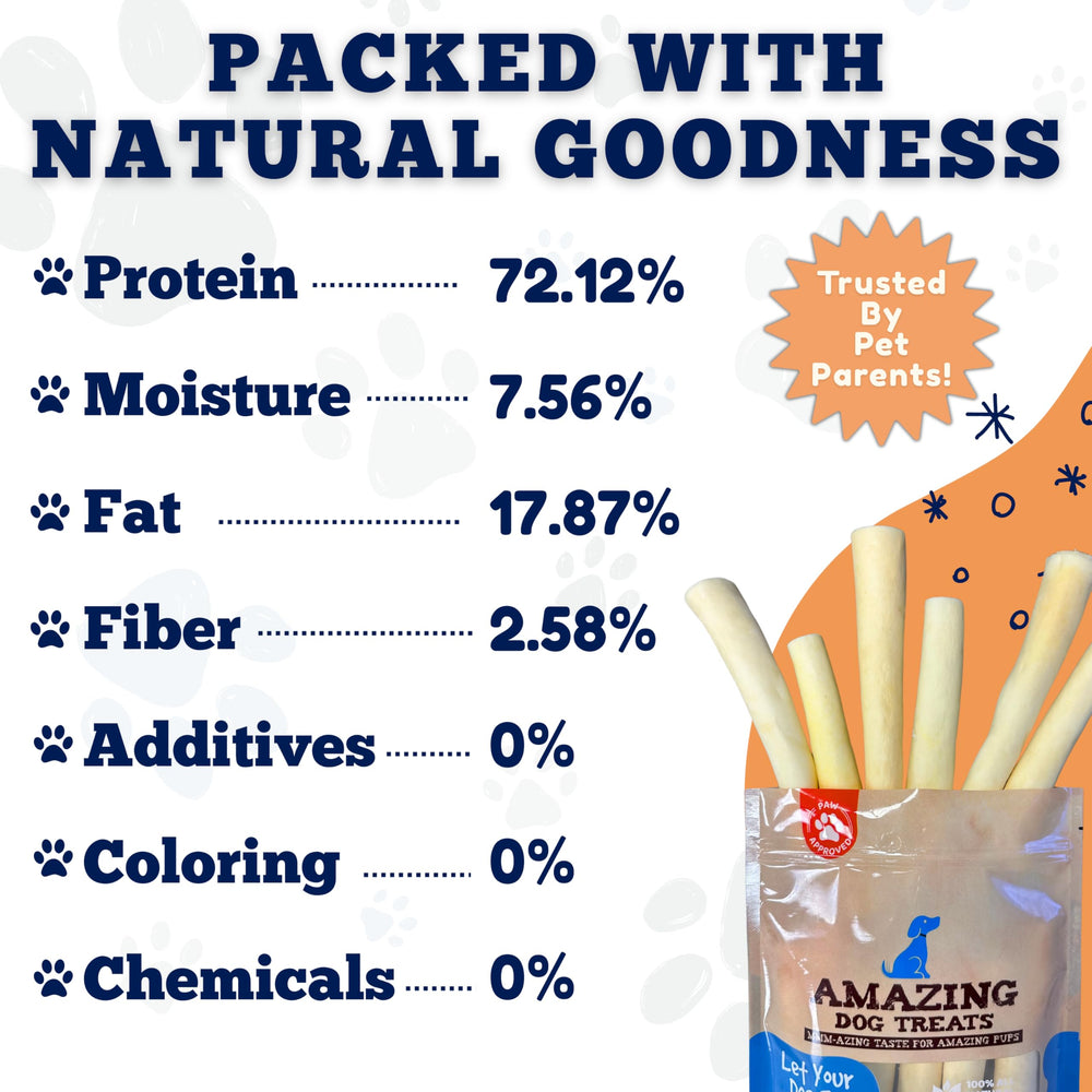 Amazing Dog Treats Cola de Vaca 6 pulgadas, mordisqueo diario