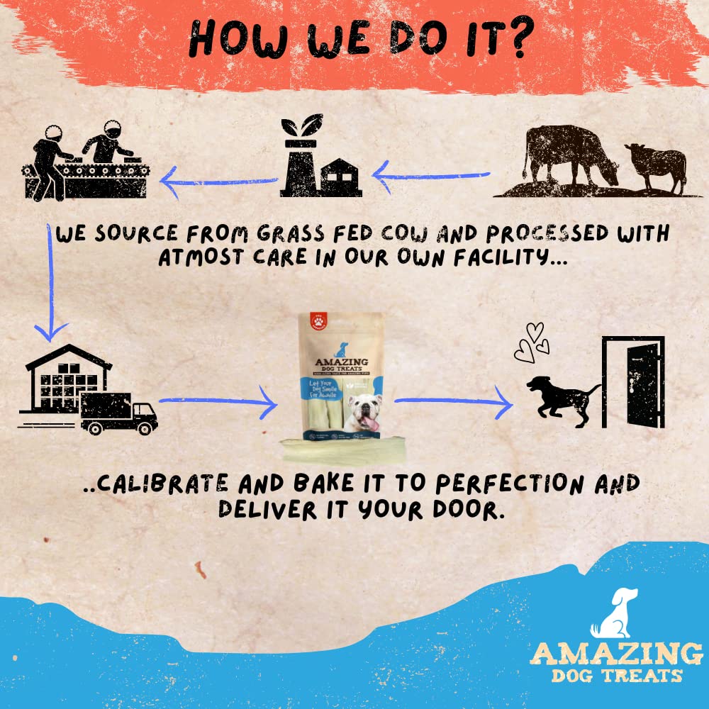 Amazing Dog Treats corte grueso para perros, limpieza dental natural.