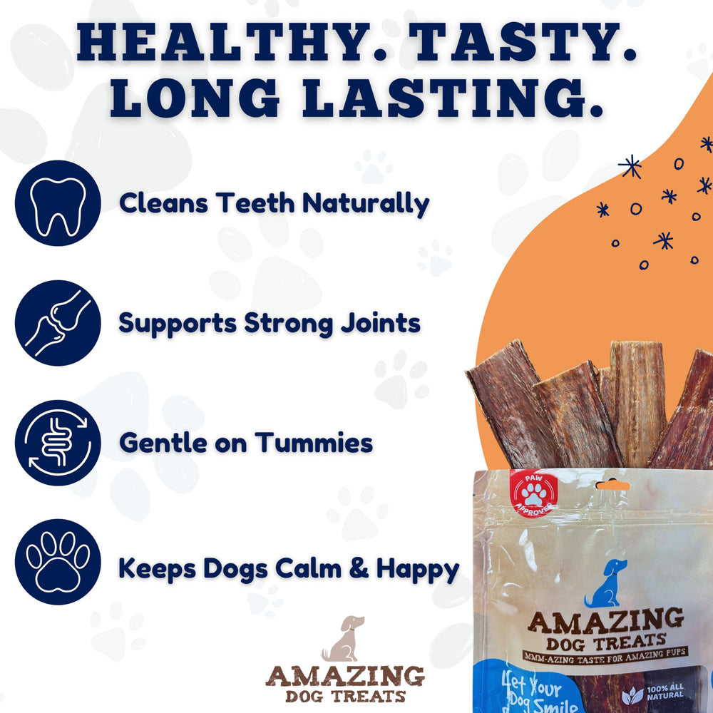 Amazing Dog Treats esófago de res, porción 50 piezas, ideal para recompensas prolongadas.