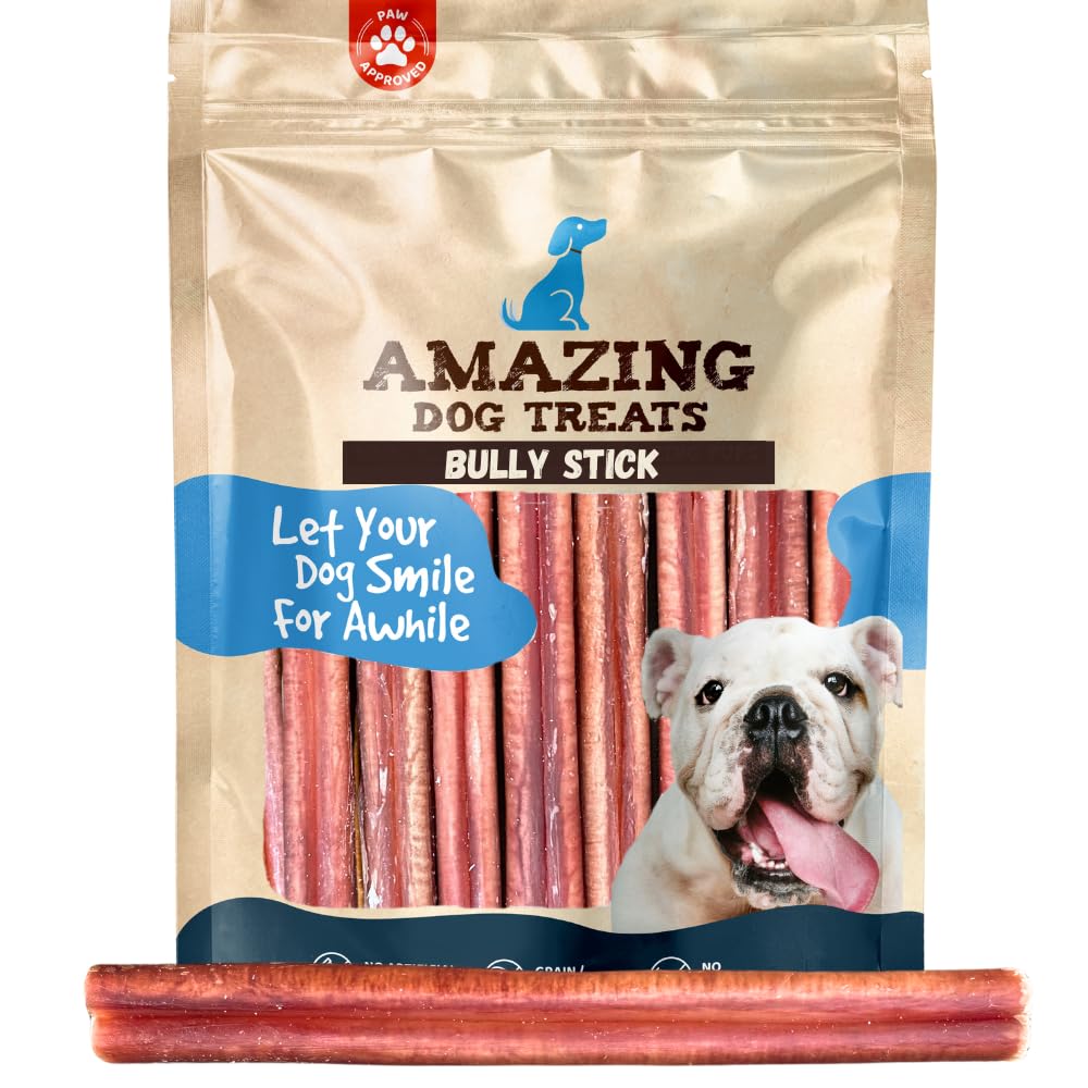 Amazing Dog Treats huesos bully mediano, paquete de 15 piezas, snack duradero para perros.