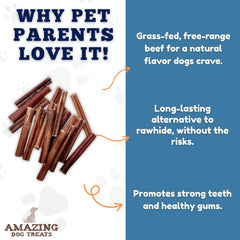 Amazing Dog Treats palitos bully 6 pulgadas, primer plano de textura, para masticar