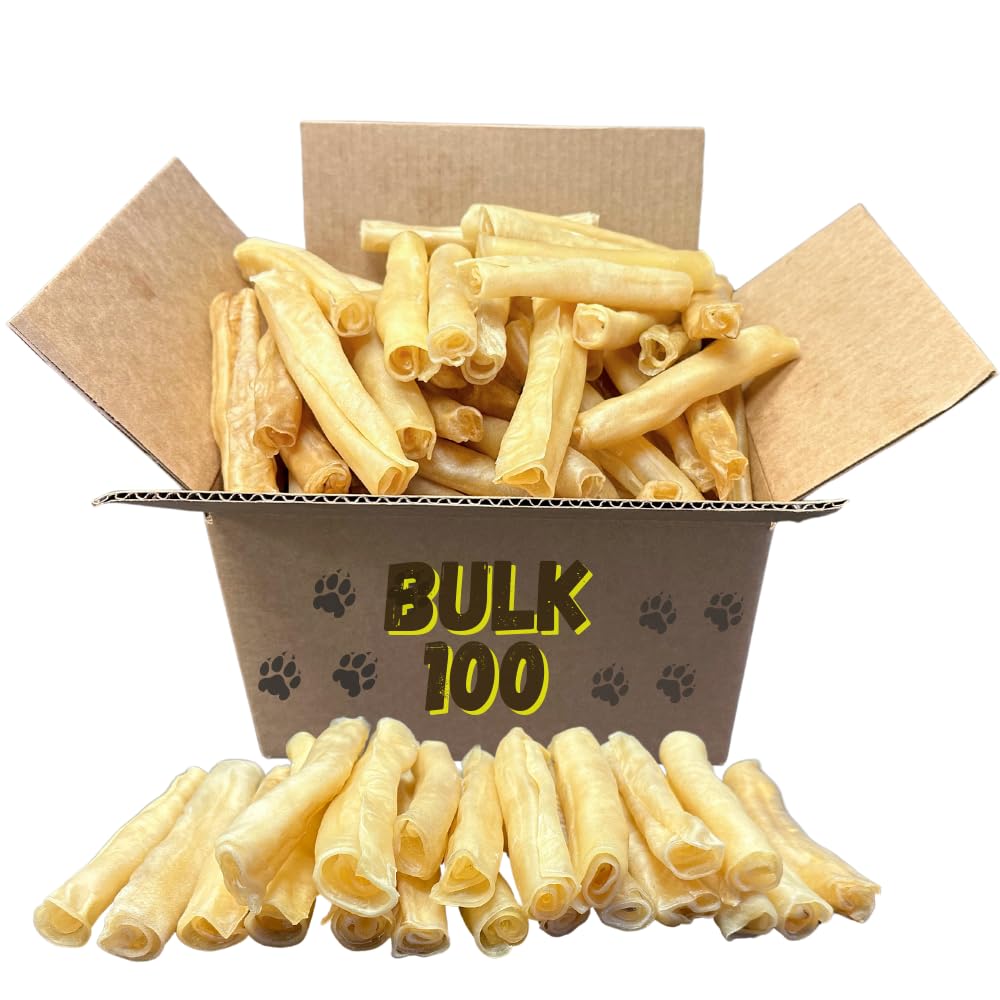 Amazing Dog Treats palitos de colágeno 6 pulgadas, 100 unidades, alternativa natural al cuero procesado para perros.