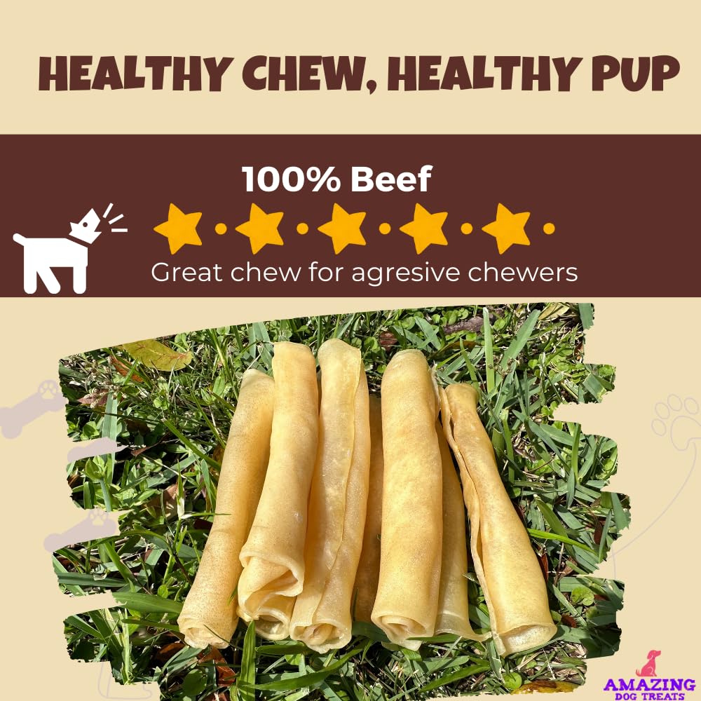 Amazing Dog Treats palitos de colágeno de res 6 pulgadas en paquete práctico para uso diario.