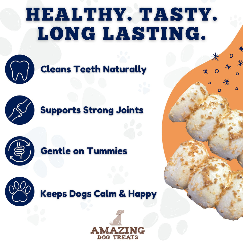 Amazing Dog Treats: rollos para dientes sanos con cachete de res