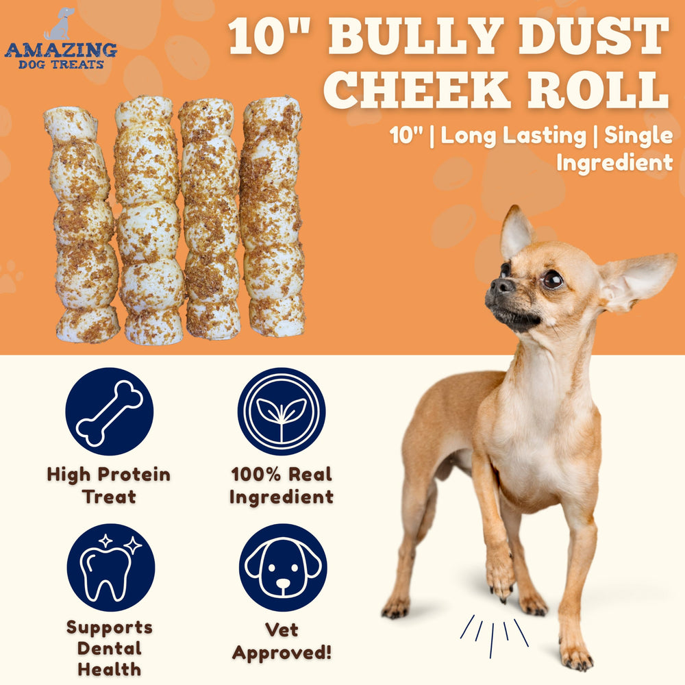 Amazing Dog Treats: rollos cachete de res con textura dura para perros grandes