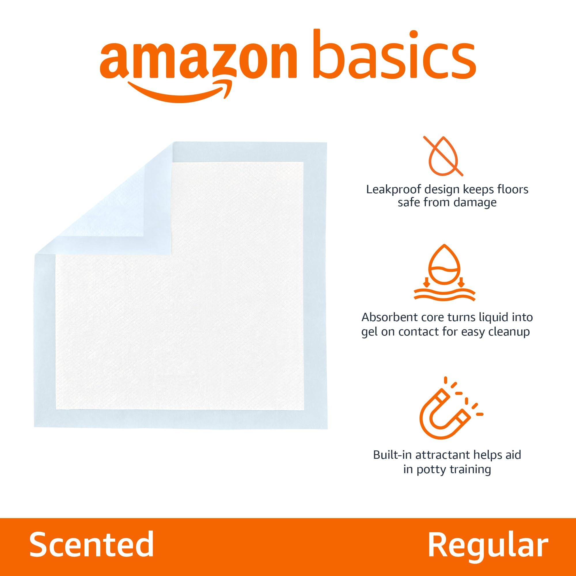 Almohadillas con cinco capas de Amazon Basics para mayor absorción y control de derrames