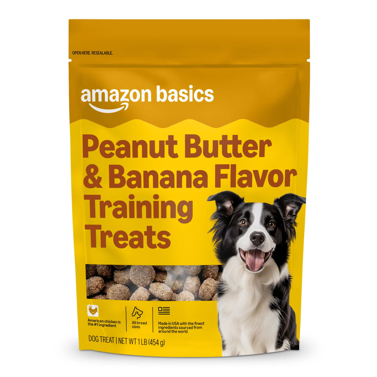 Golosinas Amazon Basics en bolsa de 1 libra para entrenamiento de perros