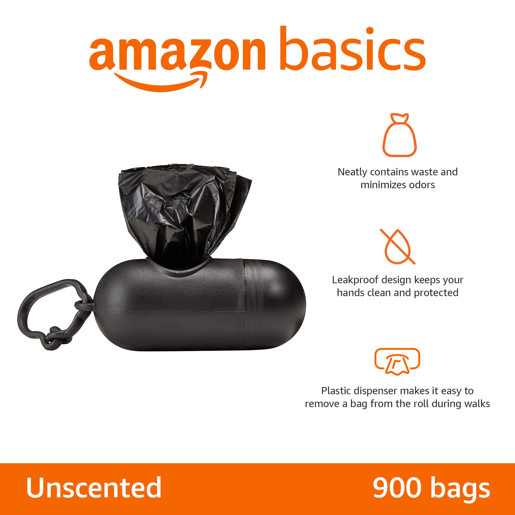Bolsas Amazon Basics 13x9, cobertura amplia para heces.