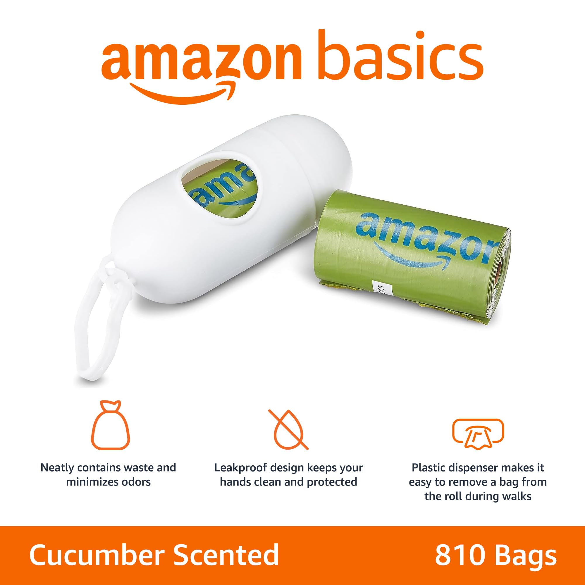 Dispensador y clip para correa de Amazon Basics, uso sencillo en caminatas