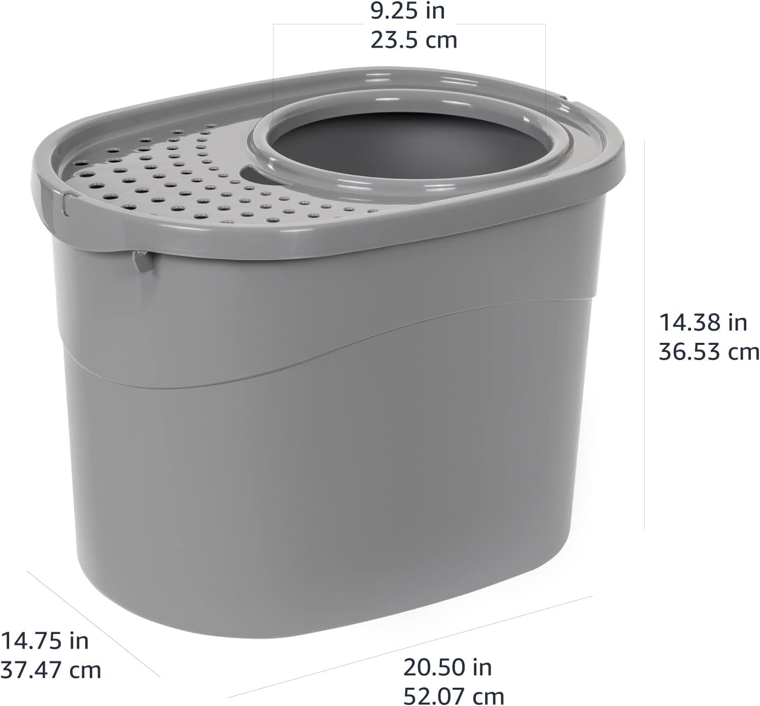 Amazon Basics caja gatos duradera, diseño resistente para uso diario.