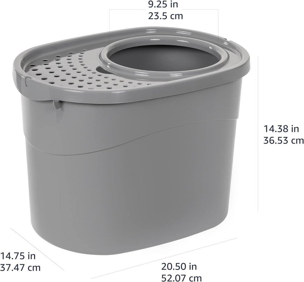 Amazon Basics caja gatos duradera, diseño resistente para uso diario.