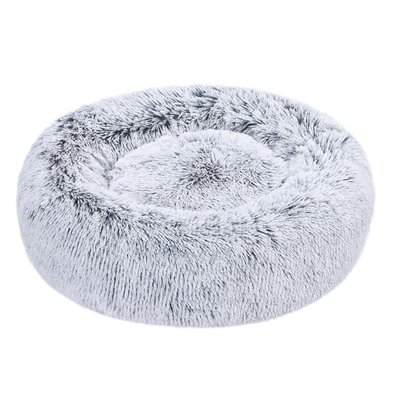 Amazon Basics cama-donut para mascota con pelaje suave, ideal para acurrucarse.