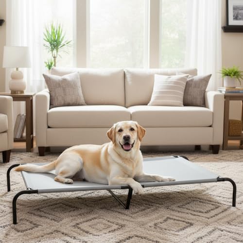 Amazon Basics cama para perros grandes ideal para interiores y terrazas.