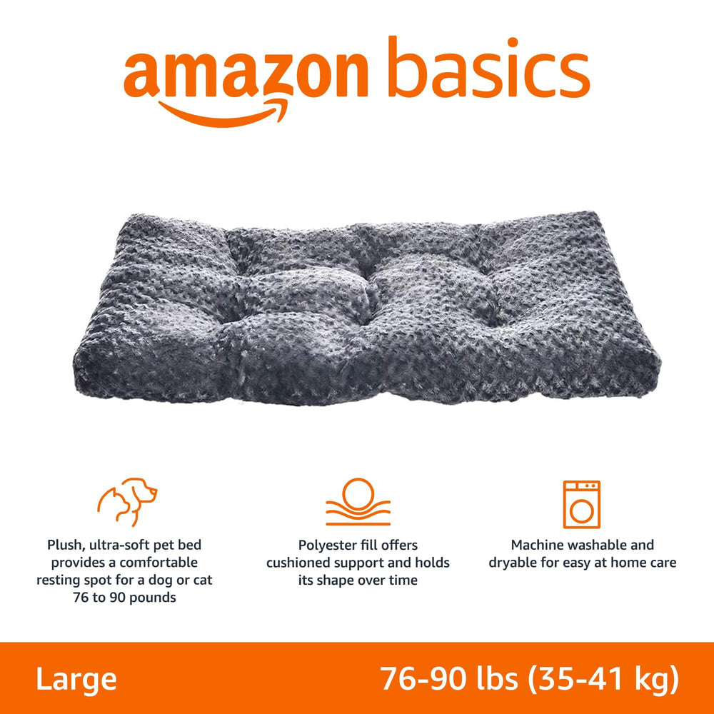 Amazon Basics cama-perro-jaula-grande: se adapta a jaulas grandes para interior.