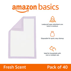 Amazon Basics Cat Litter Pads-absorcion-rapida, mantiene la humedad bajo control y evita salpicaduras.