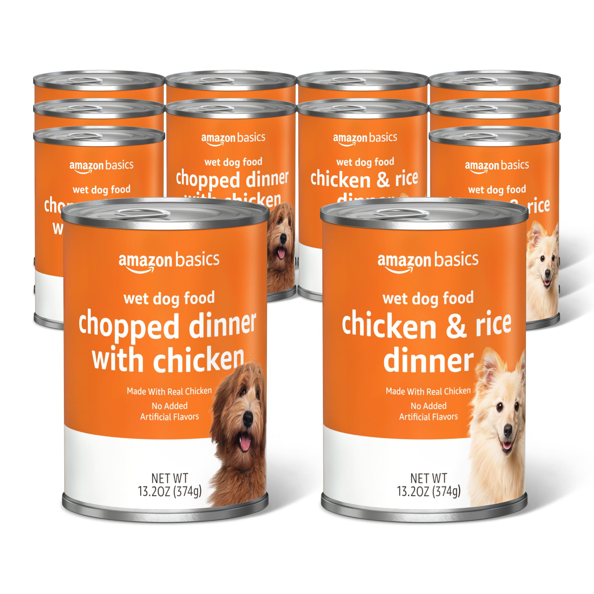 amazon basics comida para perros trozos pollo arroz en lata, opción diaria