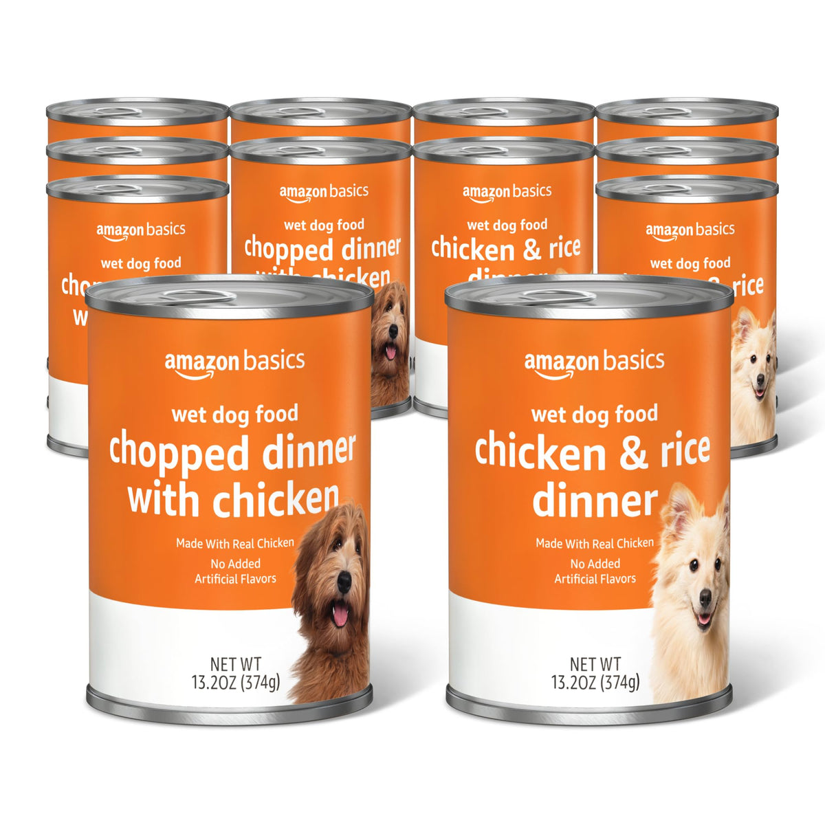 amazon basics comida para perros trozos pollo arroz en lata, opción diaria