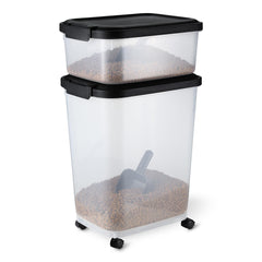 Amazon Basics contenedor alimento mascotas pequeño para mantener croquetas frescas y seguras