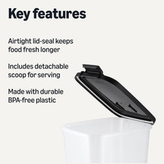 Amazon Basics Contenedor con tapa hermética, protege la comida de mascotas y olores