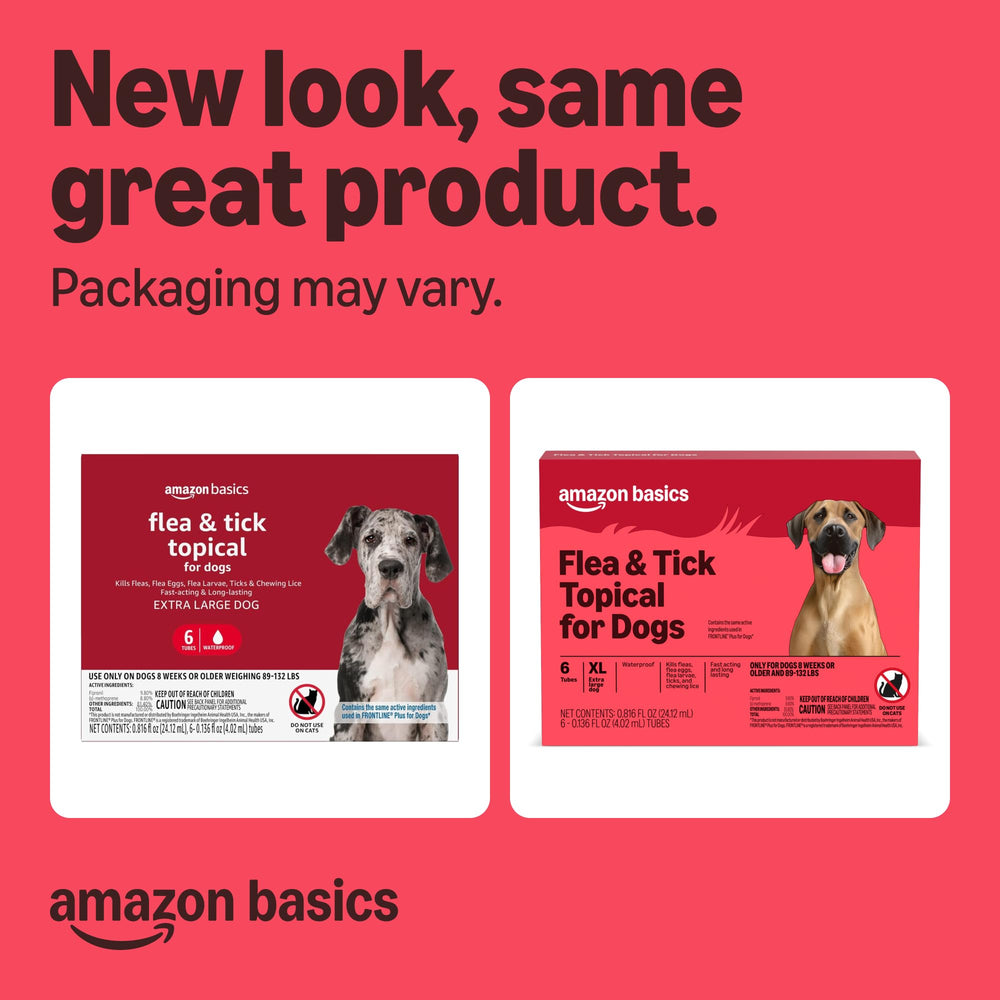 Amazon Basics dosis 6, inicio rápido para control de pulgas y garrapatas.