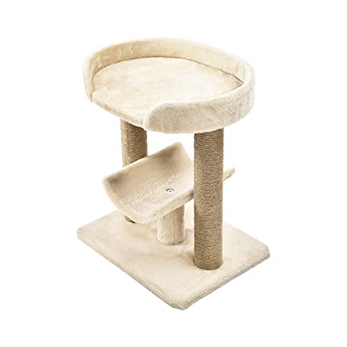 Amazon Basics gato usando arbol-gatos ofrece espacio para trepar y explorar.