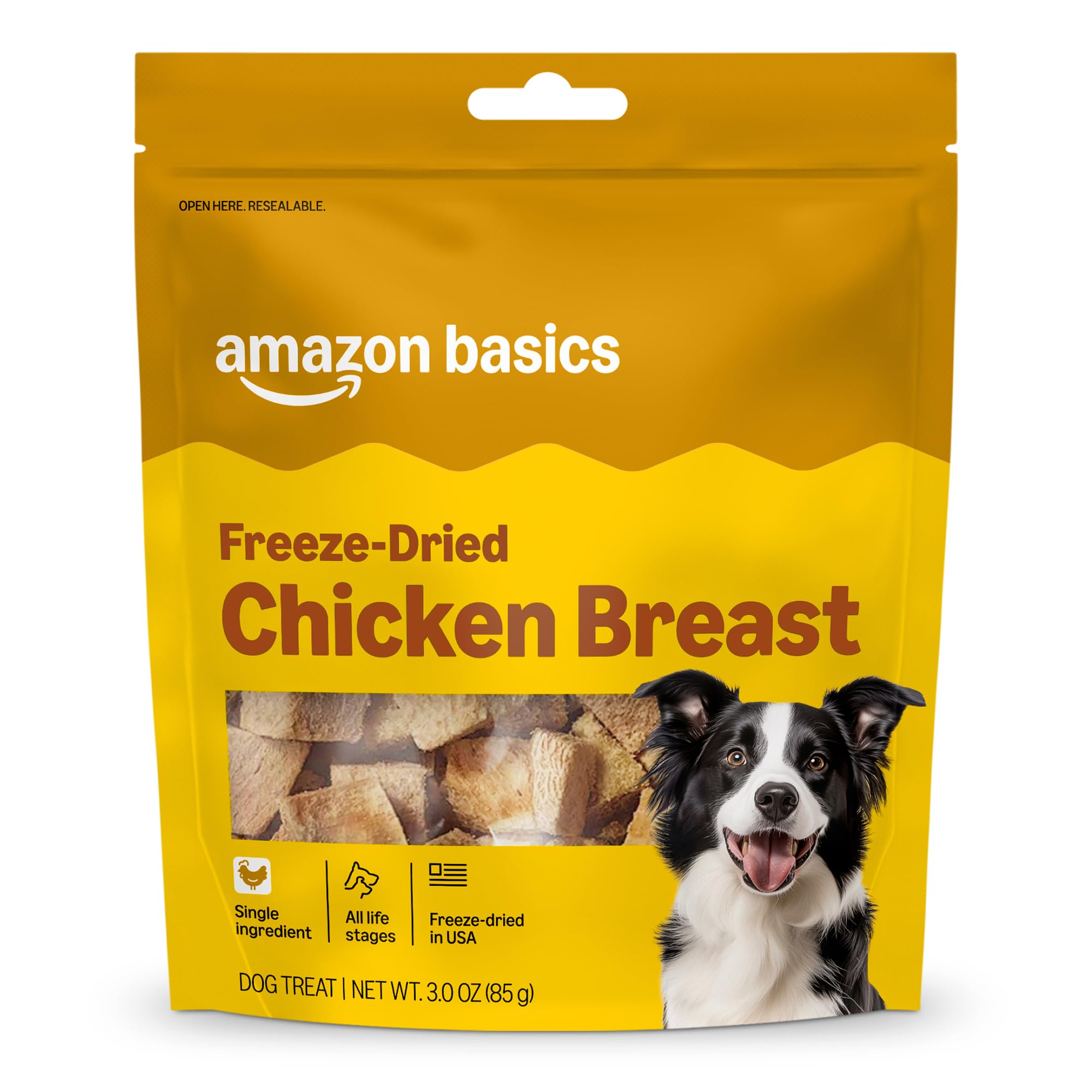 Golosinas Amazon Basics para perros; pollo deshidratado como premio sabroso