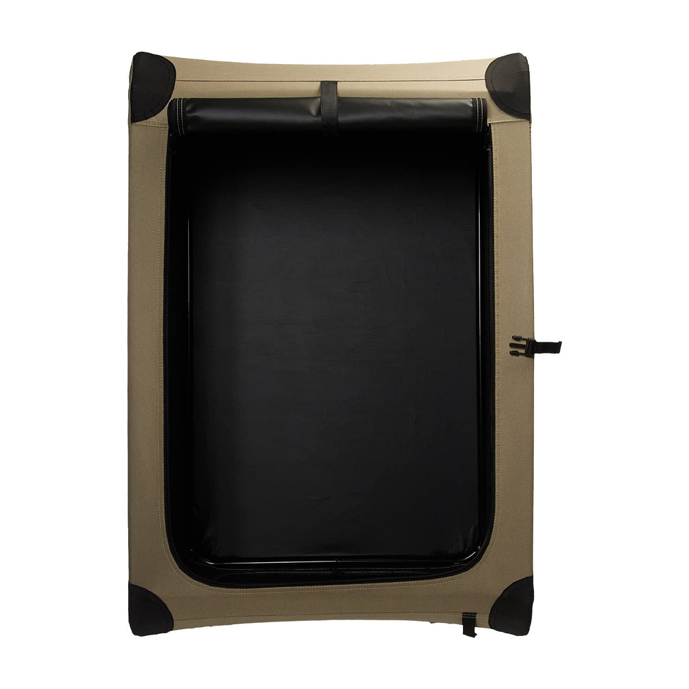 Amazon Basics jaula de doble puerta para facilitar carga y descarga.