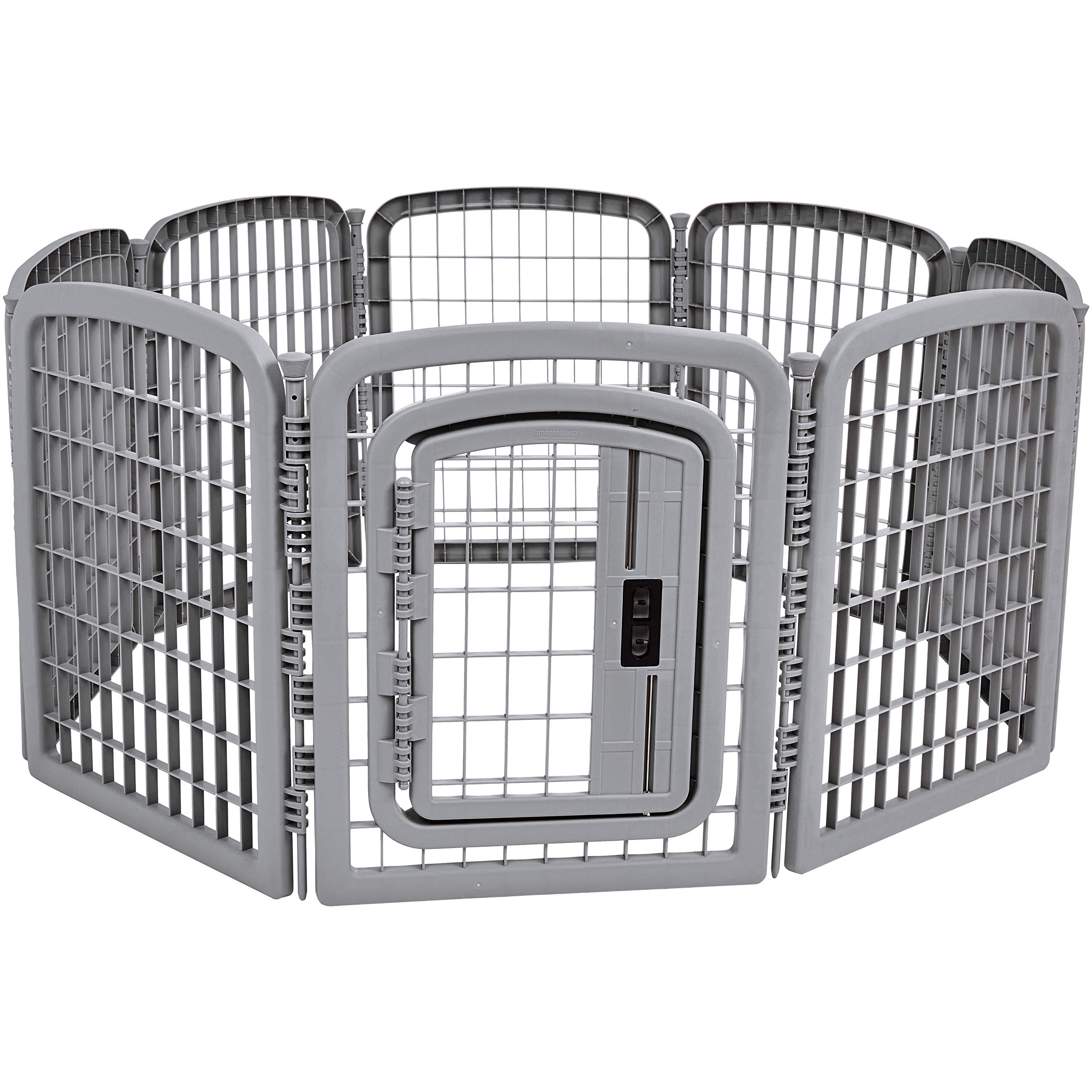 Amazon Basics jaula para perros de 8 paneles octagonal, uso interior y exterior seguro