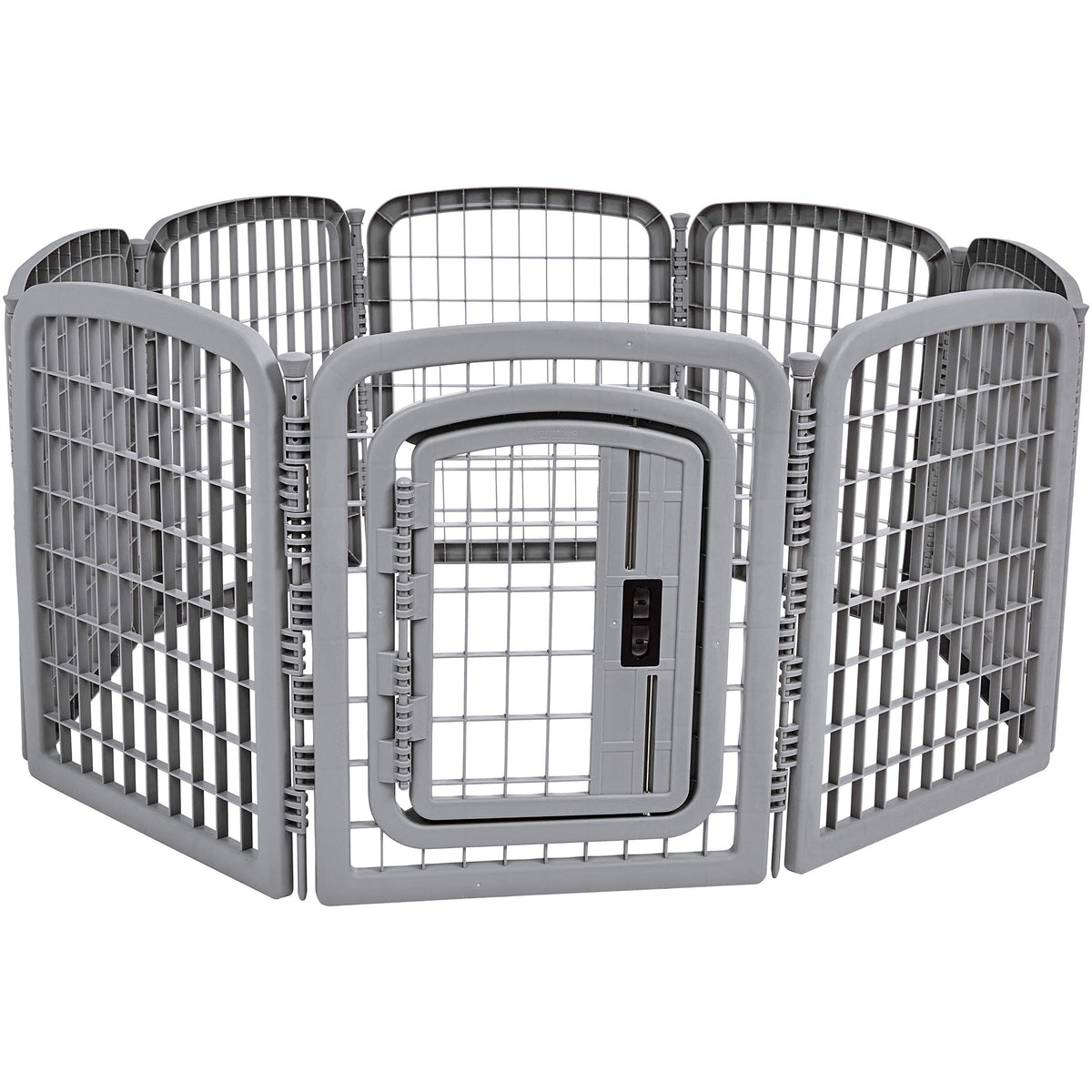 Amazon Basics jaula para perros de 8 paneles octagonal, uso interior y exterior seguro