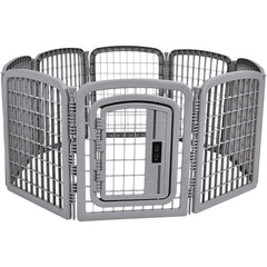 Amazon Basics jaula para perros de 8 paneles octagonal, uso interior y exterior seguro