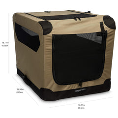 Amazon Basics jaula plegable para transporte con carga superior y frontal color topo