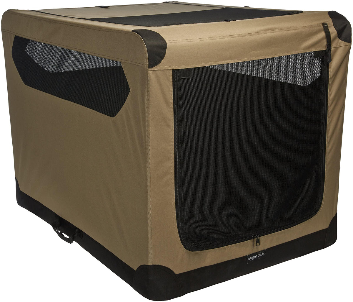 Amazon Basics jaula para perros plegable con doble puerta, ideal para viajes