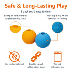 Amazon Basics: bola de goma naranja para perros, perfecta para rebotes y juego