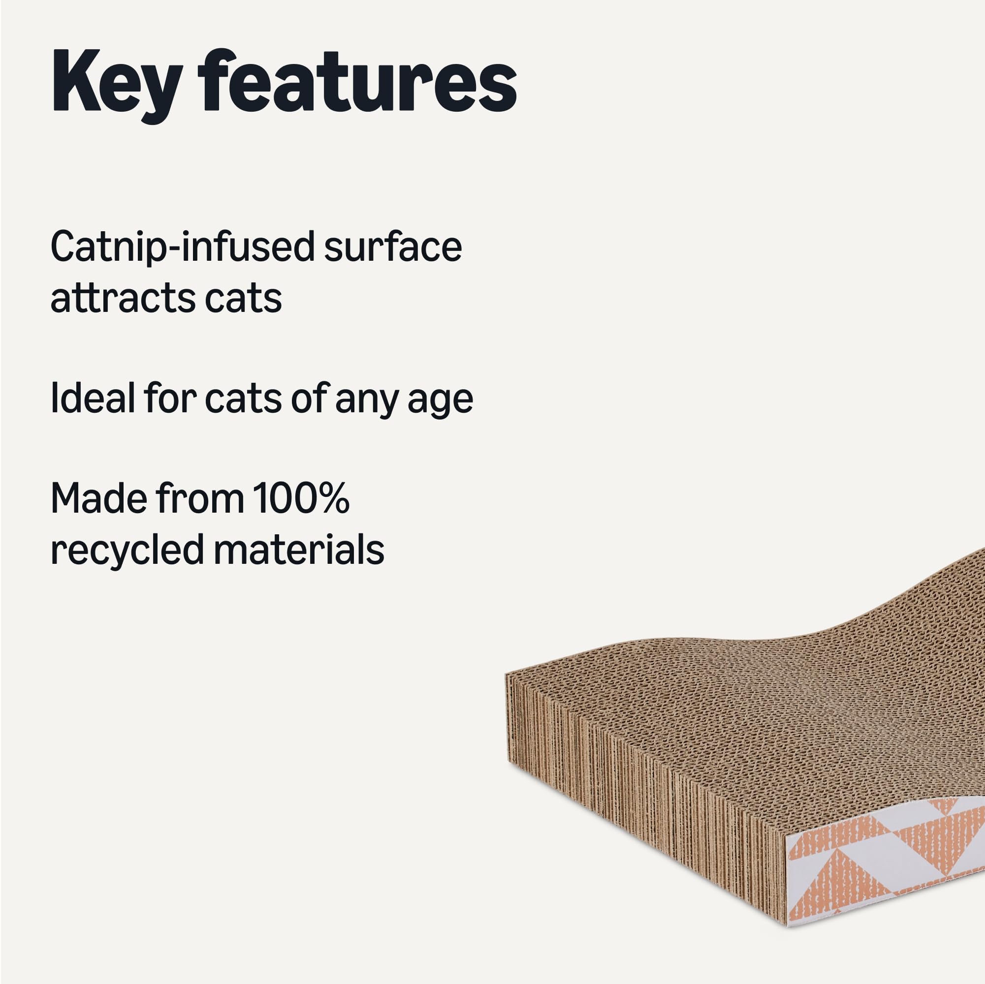 Amazon Basics poste rascador curvo para gatos, dos piezas en una, ahorra espacio