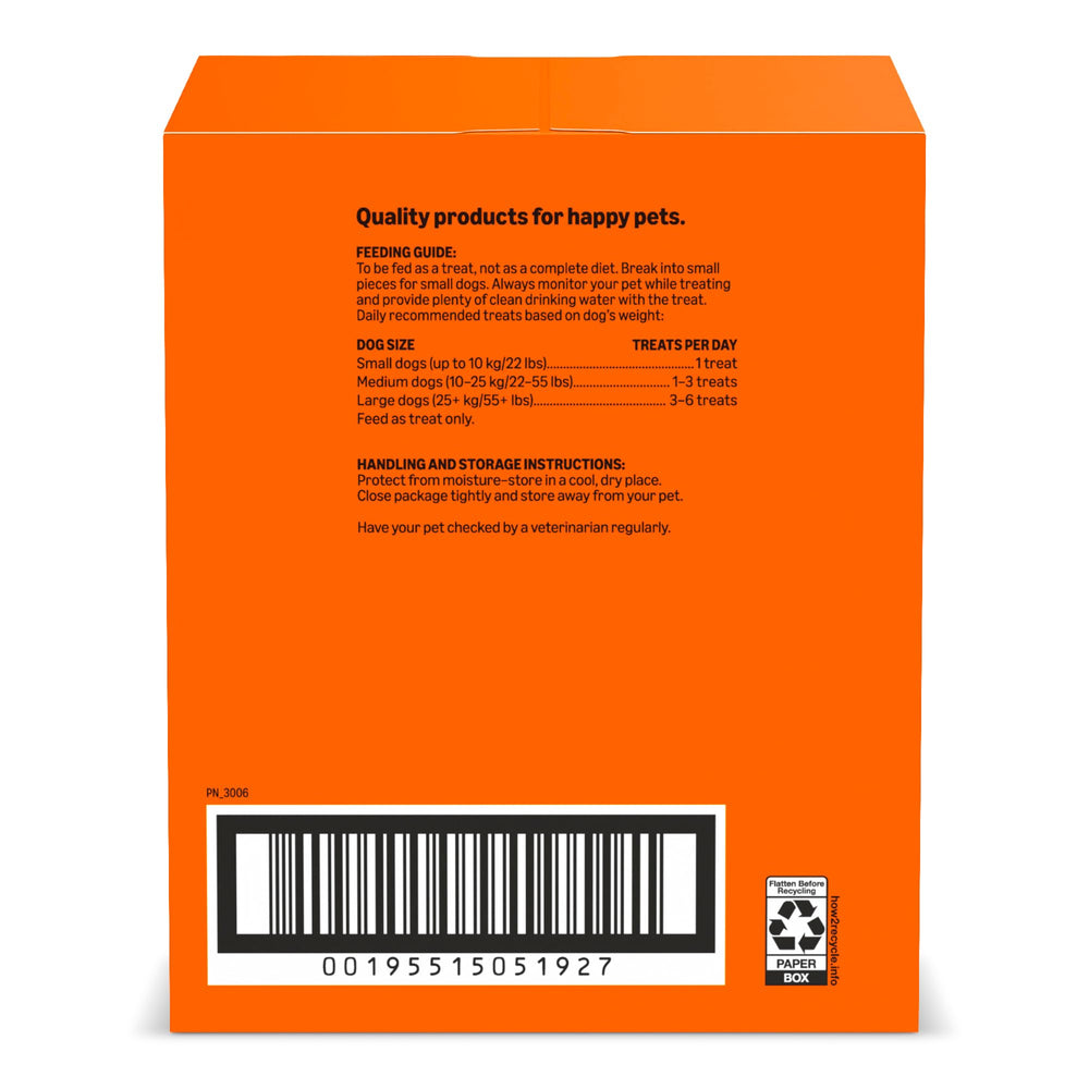 Amazon Basics premios diarios para perros con sabor tentador.