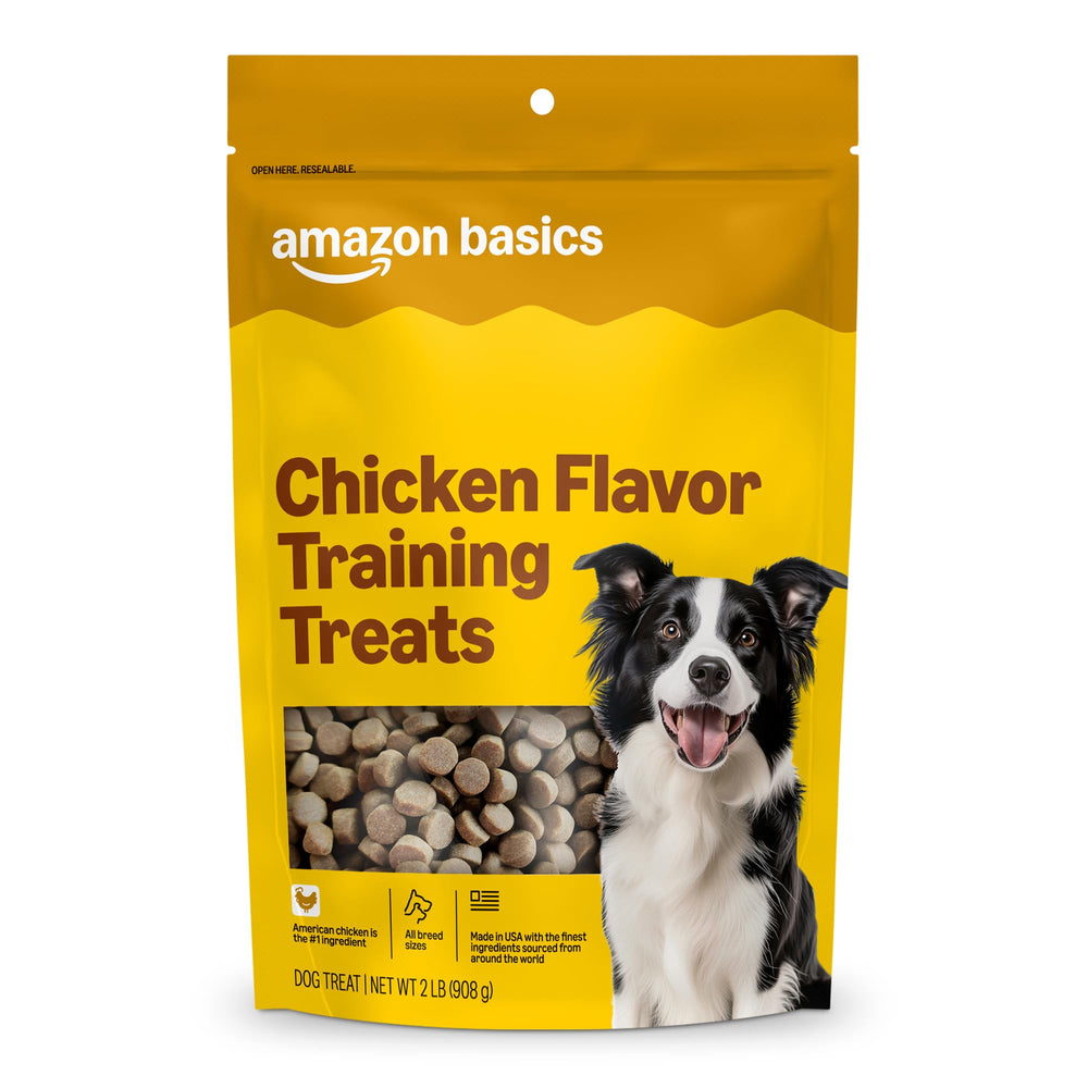 Amazon Basics premios de pollo para entrenamiento en bolsa de 2 libras.