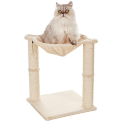 Amazon Basics torre de gato con hamaca para interiores, descanso cómodo.