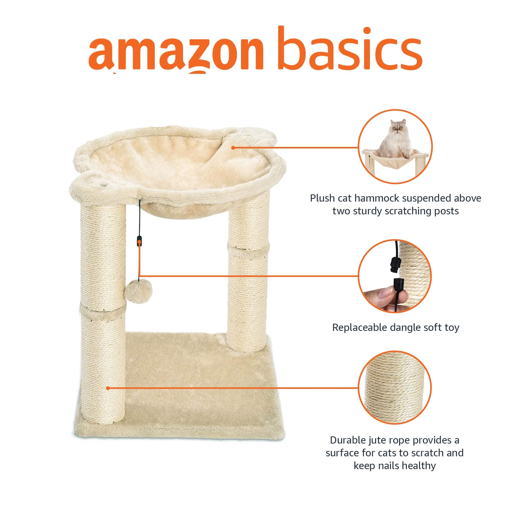 Amazon Basics torre de gato con postes de rascado para uñas afiladas.